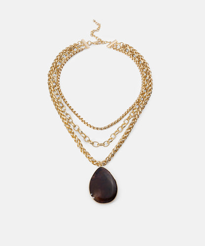 Reçine Uçlu Zincir Kolye Seti