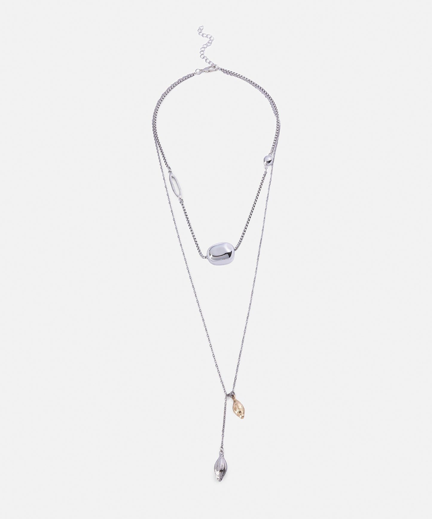 Çift Renkli Kombine Zincir Kolye