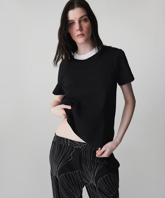 Kontrast Yaka Colorblock Tişört