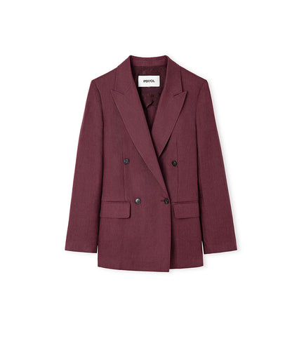 Mor Kruvaze Keten Blazer Is1260106028008 | Ipekyol