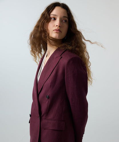 Mor Kruvaze Keten Blazer Is1260106028008 | Ipekyol