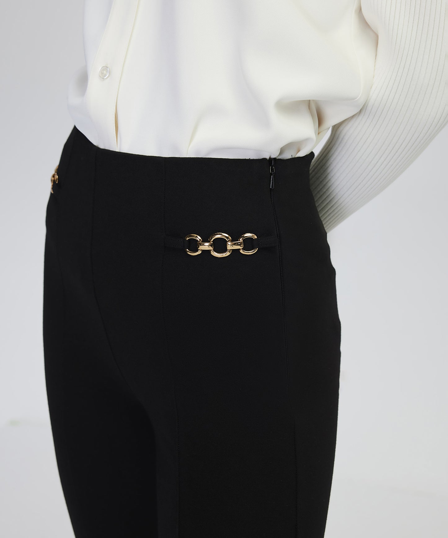 Metal Aksesuarlı Skinny Fit Pantolon