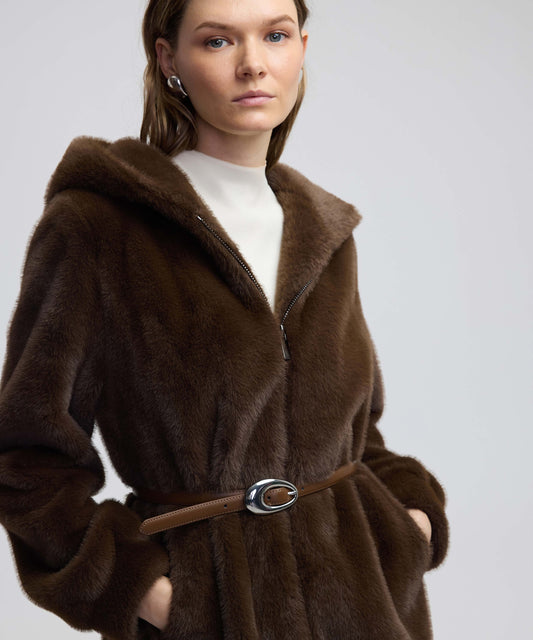 Kapüşonlu Suni Kürk