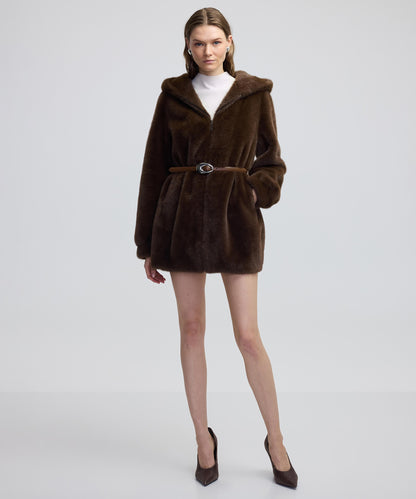 Kapüşonlu Suni Kürk