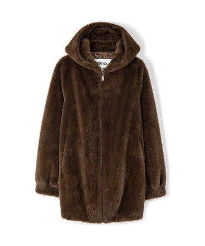 Kapüşonlu Suni Kürk