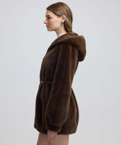 Kapüşonlu Suni Kürk