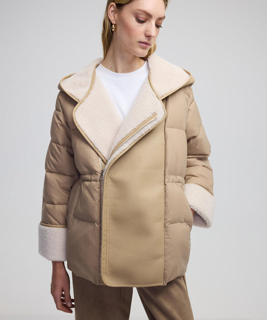 Colorblock Şişme Mont