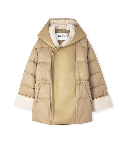 Colorblock Şişme Mont