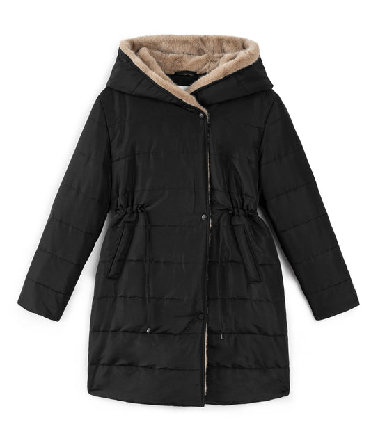 Suni Kürklü Colorblock Mont