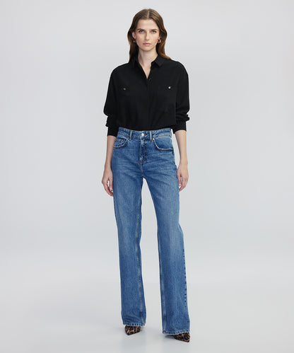 Metal Düğmeli Cepli Gömlek