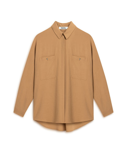 Metal Düğmeli Cepli Gömlek