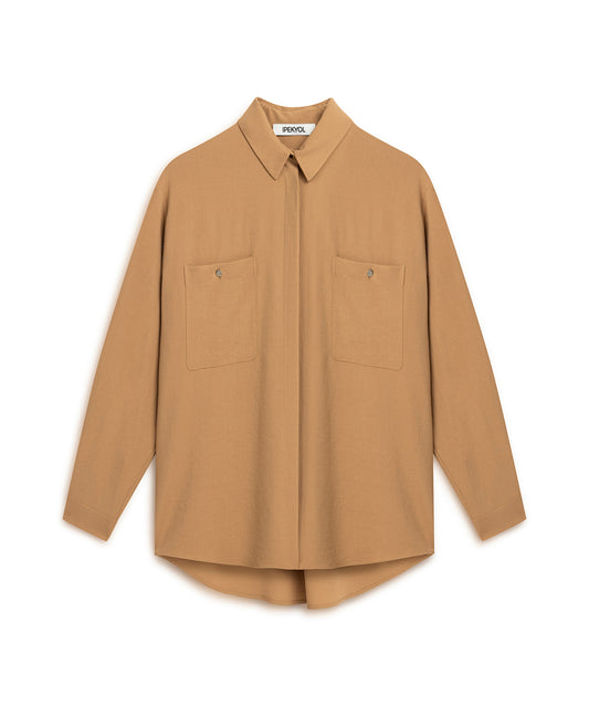 Metal Düğmeli Cepli Gömlek