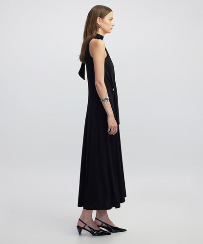 Fularlı Ayarlanabilir Bel Elbise