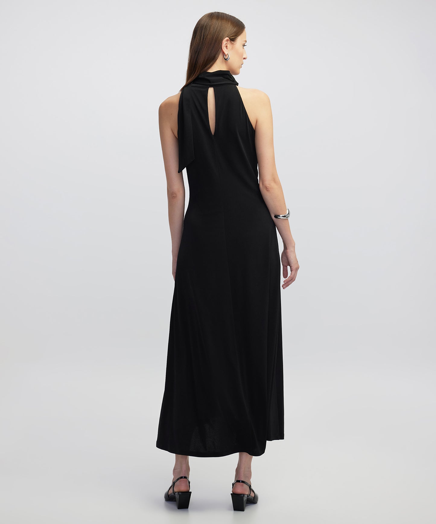 Fularlı Ayarlanabilir Bel Elbise