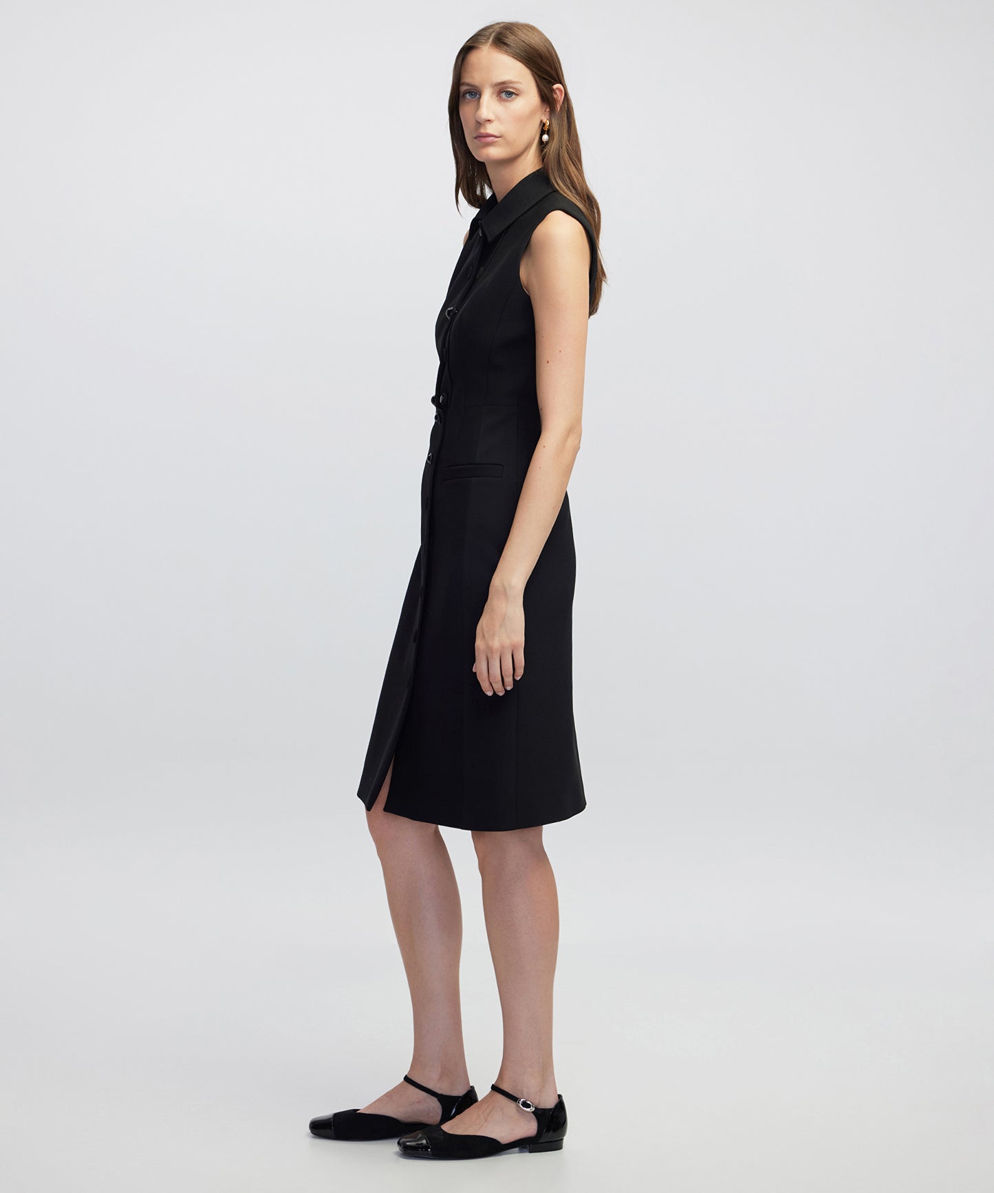 Asimetrik Düğmeli Elbise