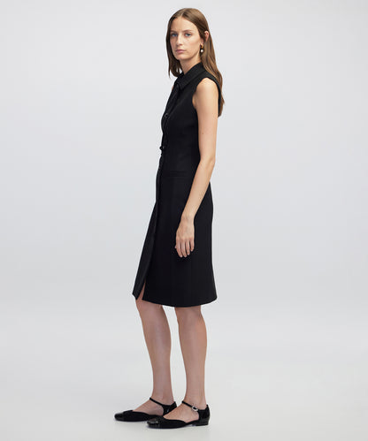 Asimetrik Düğmeli Elbise