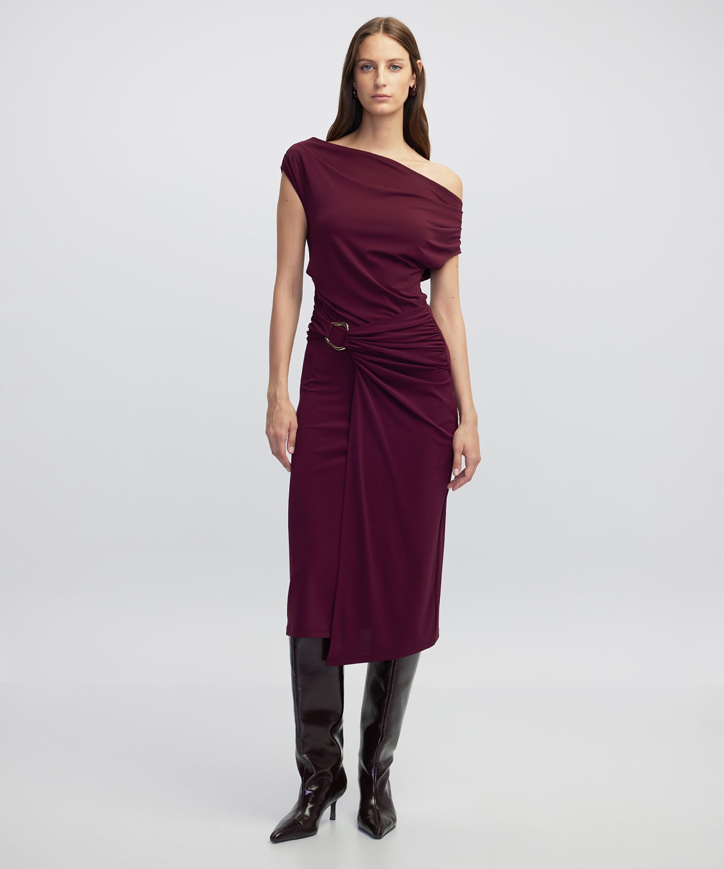 Metal Tokalı Örme Elbise