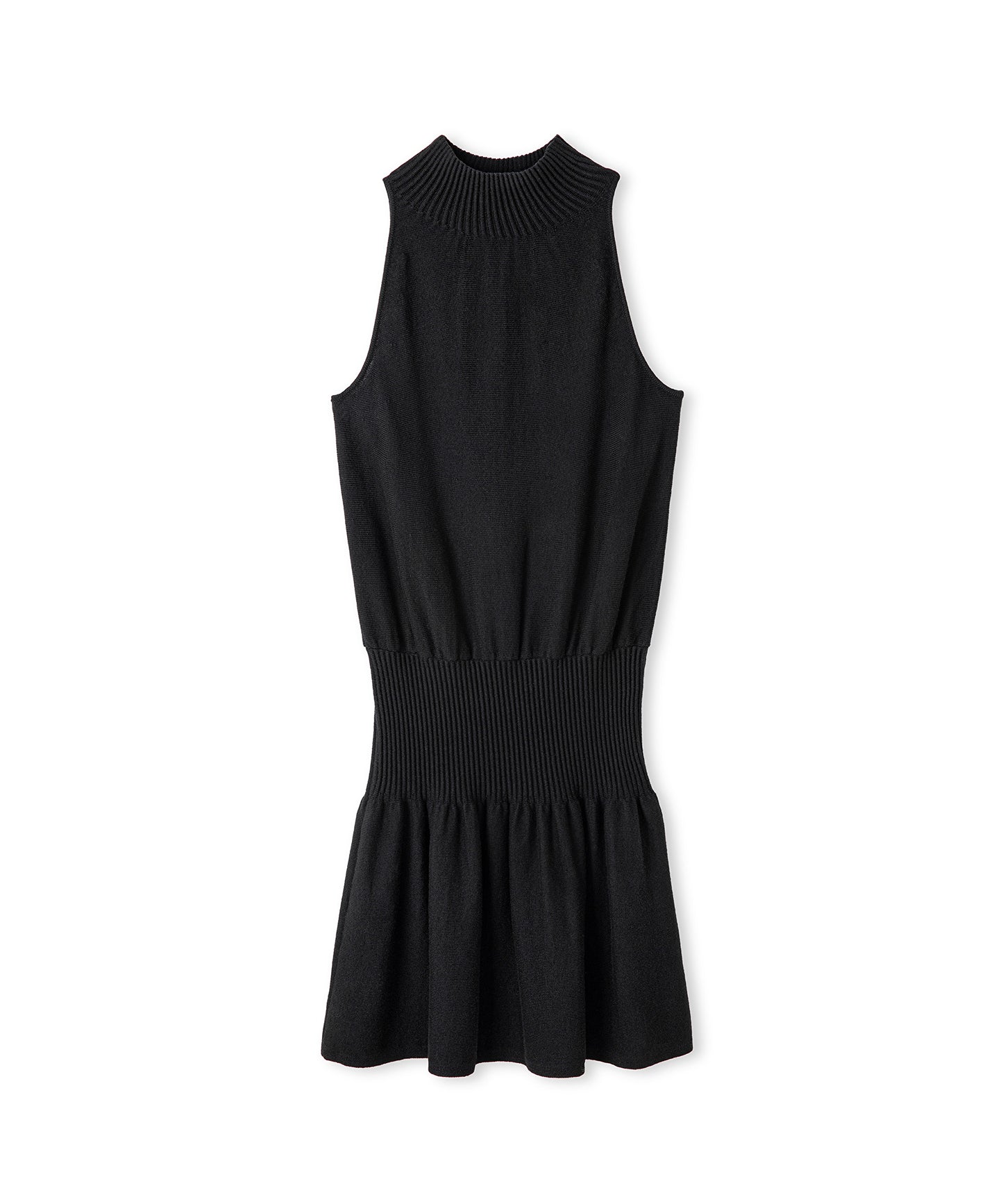 Dik Yaka Triko Elbise