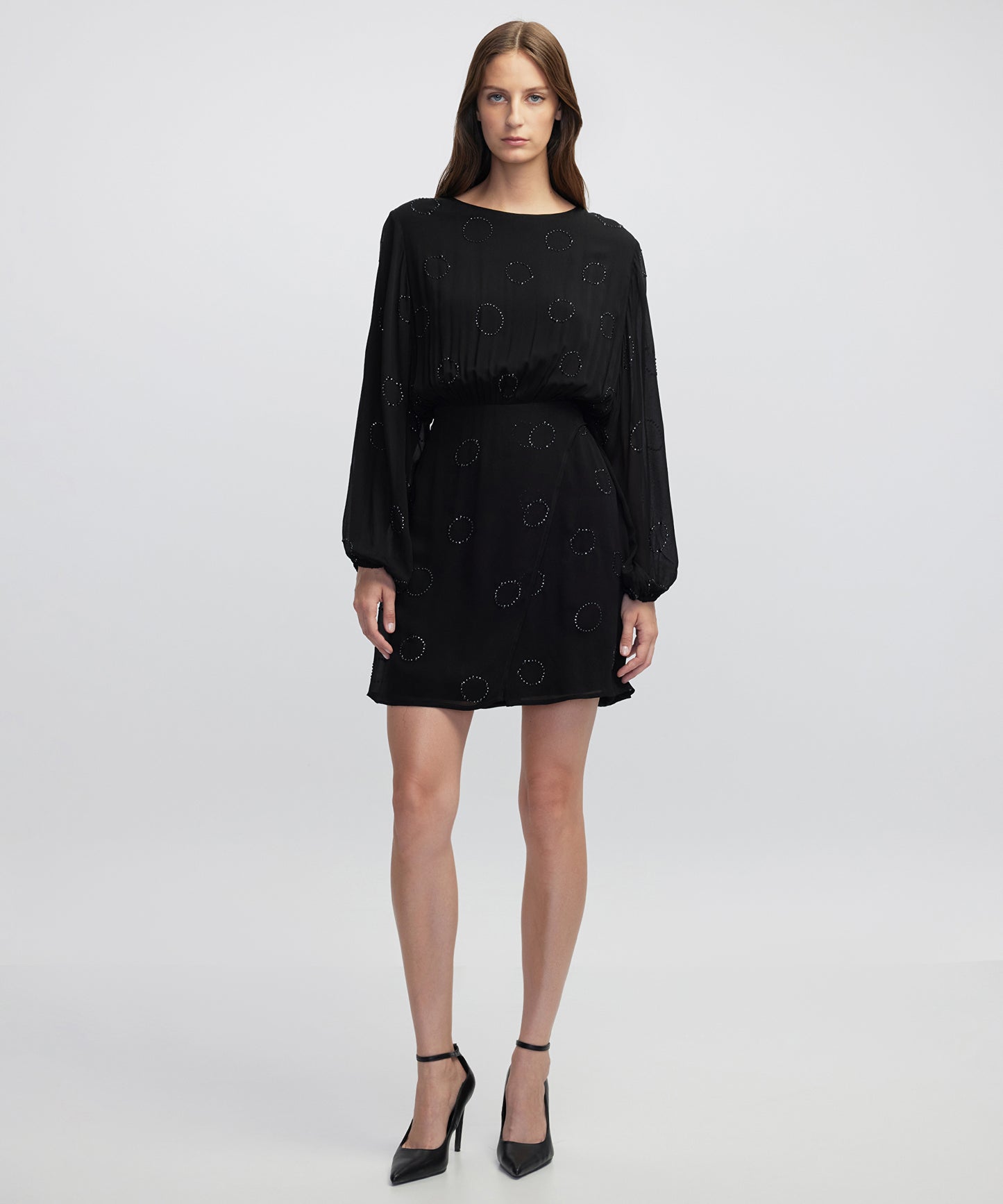 Hotfix Baskılı Şifon Elbise