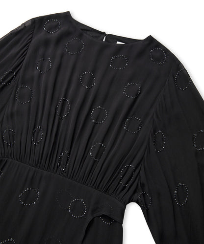 Hotfix Baskılı Şifon Elbise