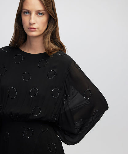 Hotfix Baskılı Şifon Elbise