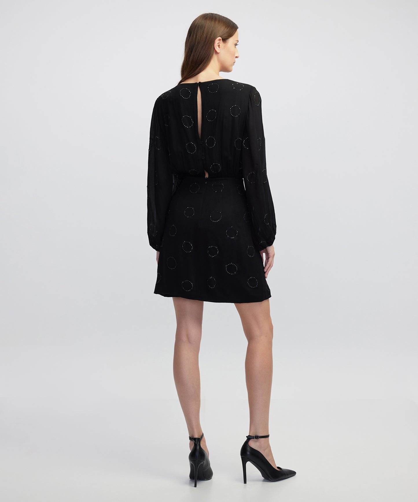 Hotfix Baskılı Şifon Elbise