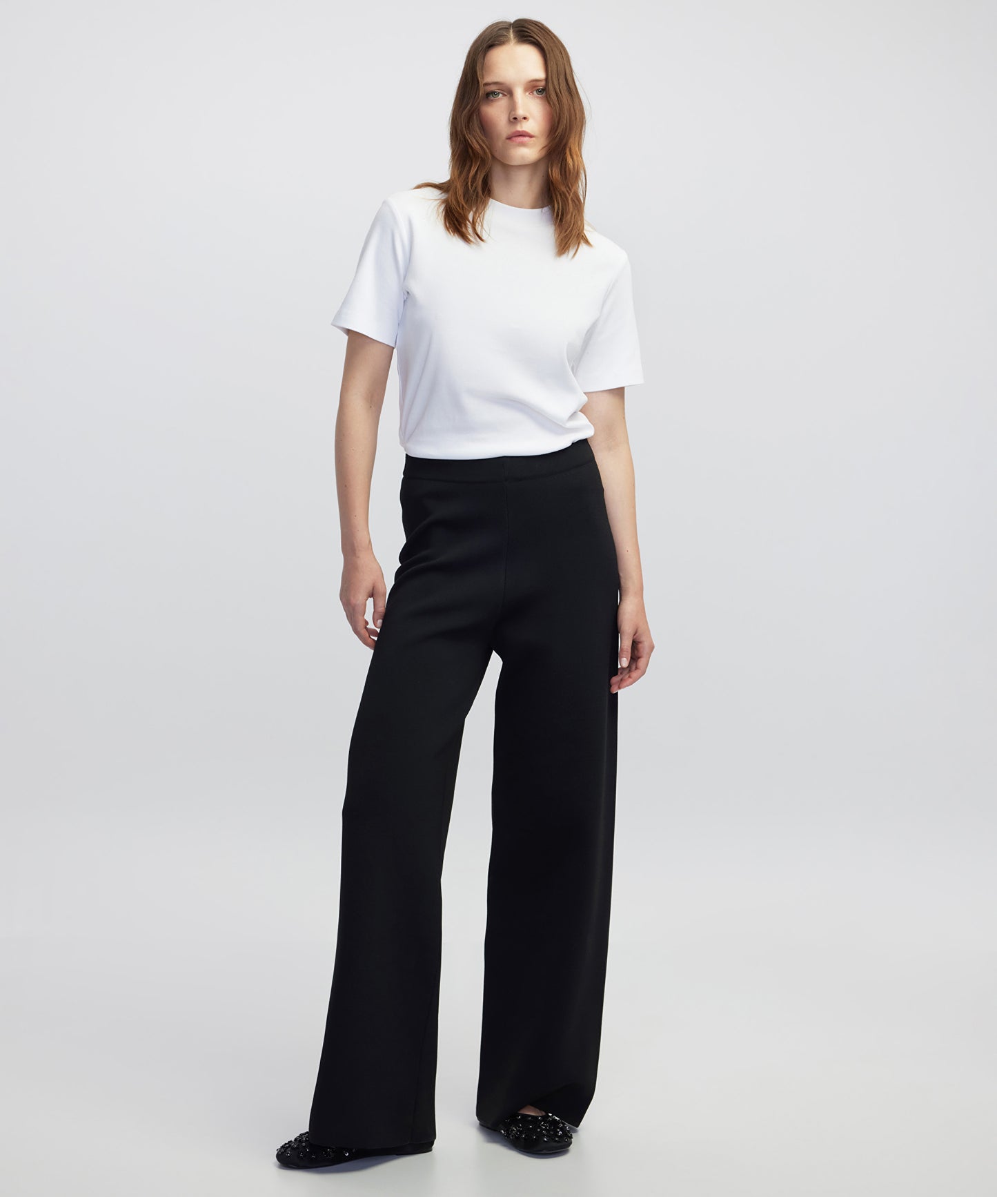 Wide Leg Fit Triko Pantolon