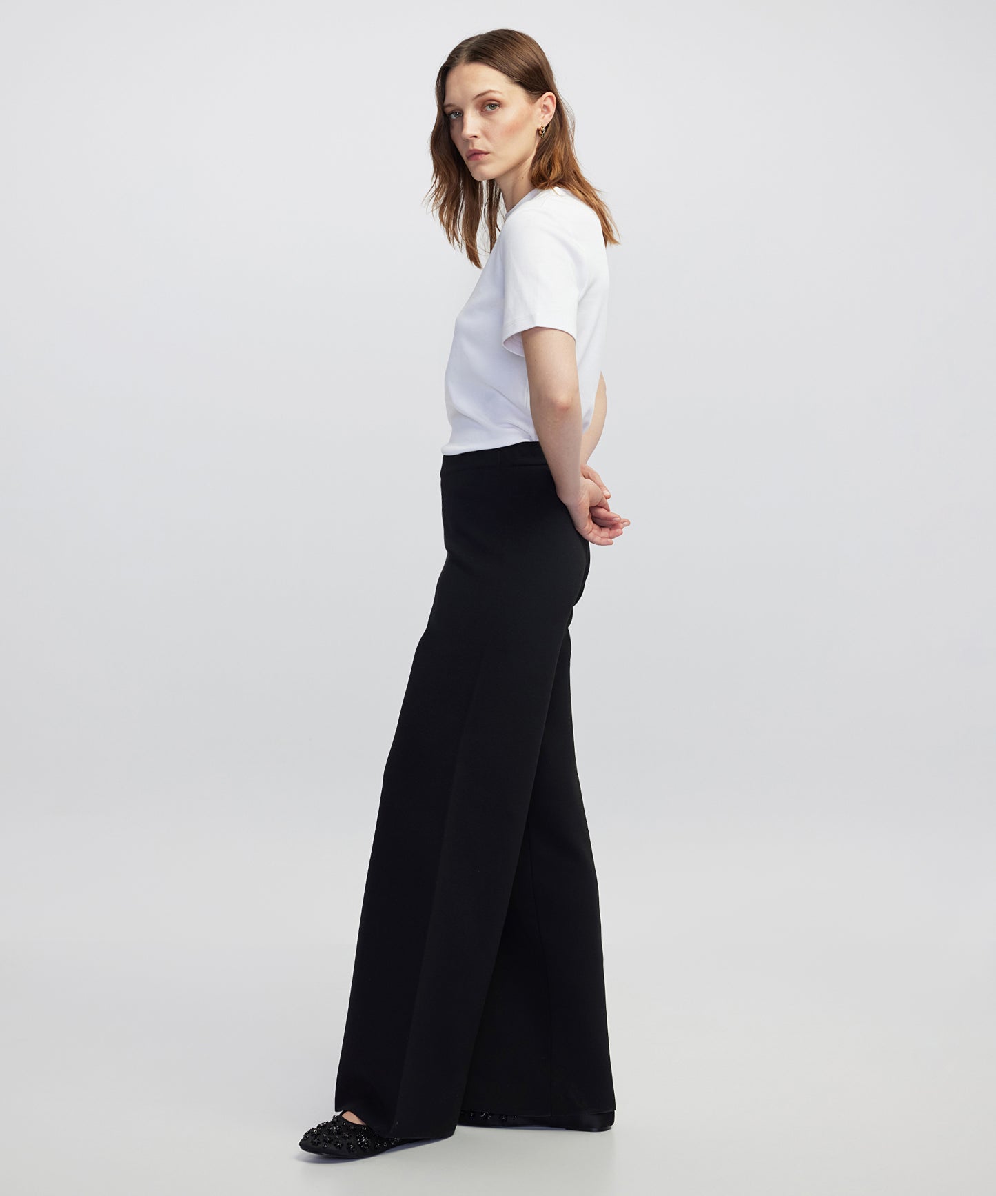 Wide Leg Fit Triko Pantolon
