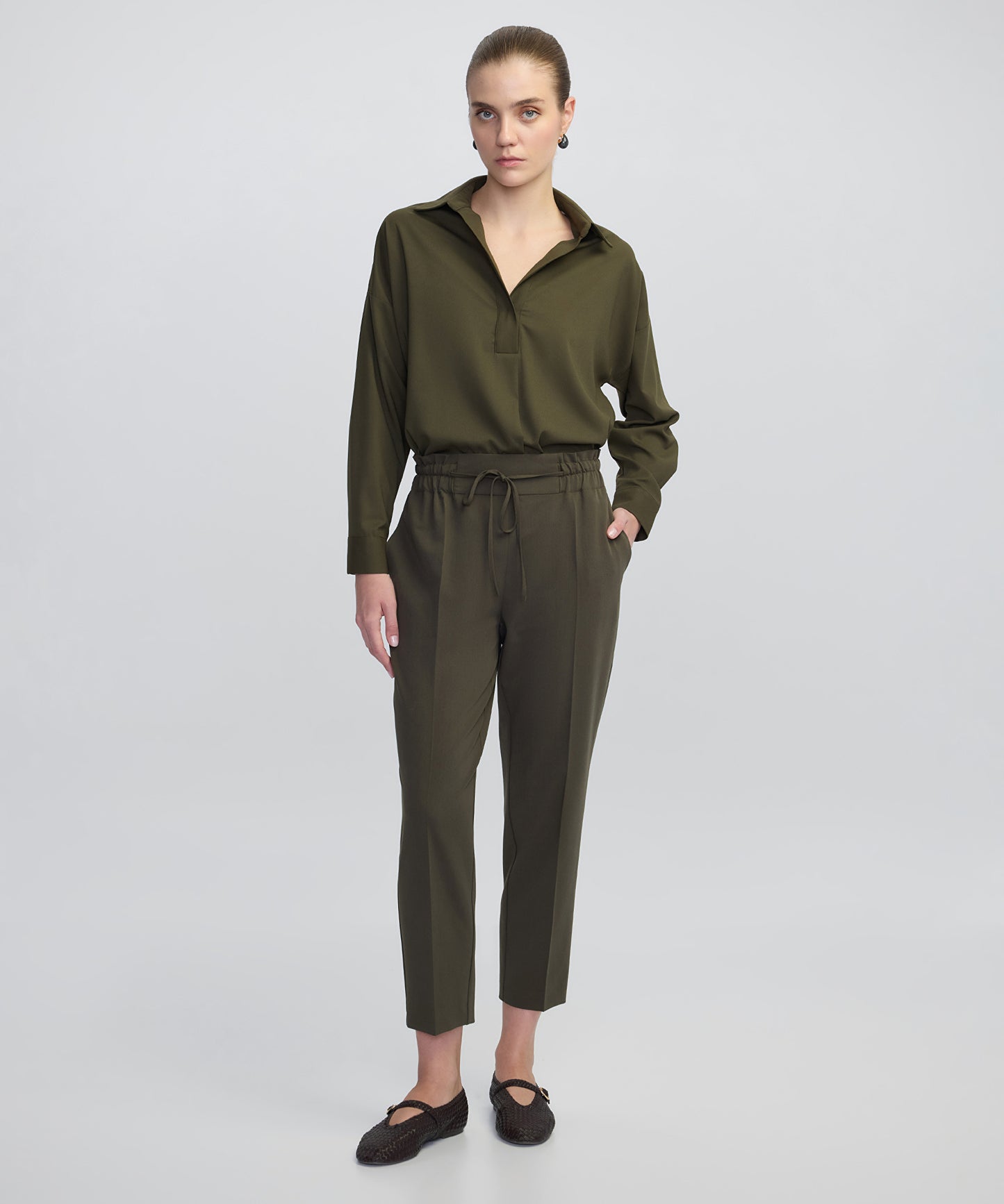 Belden Bağlamalı Carrot Fit Pantolon