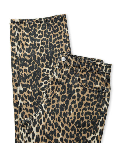 Leopar Desen Non Denim Pantolon