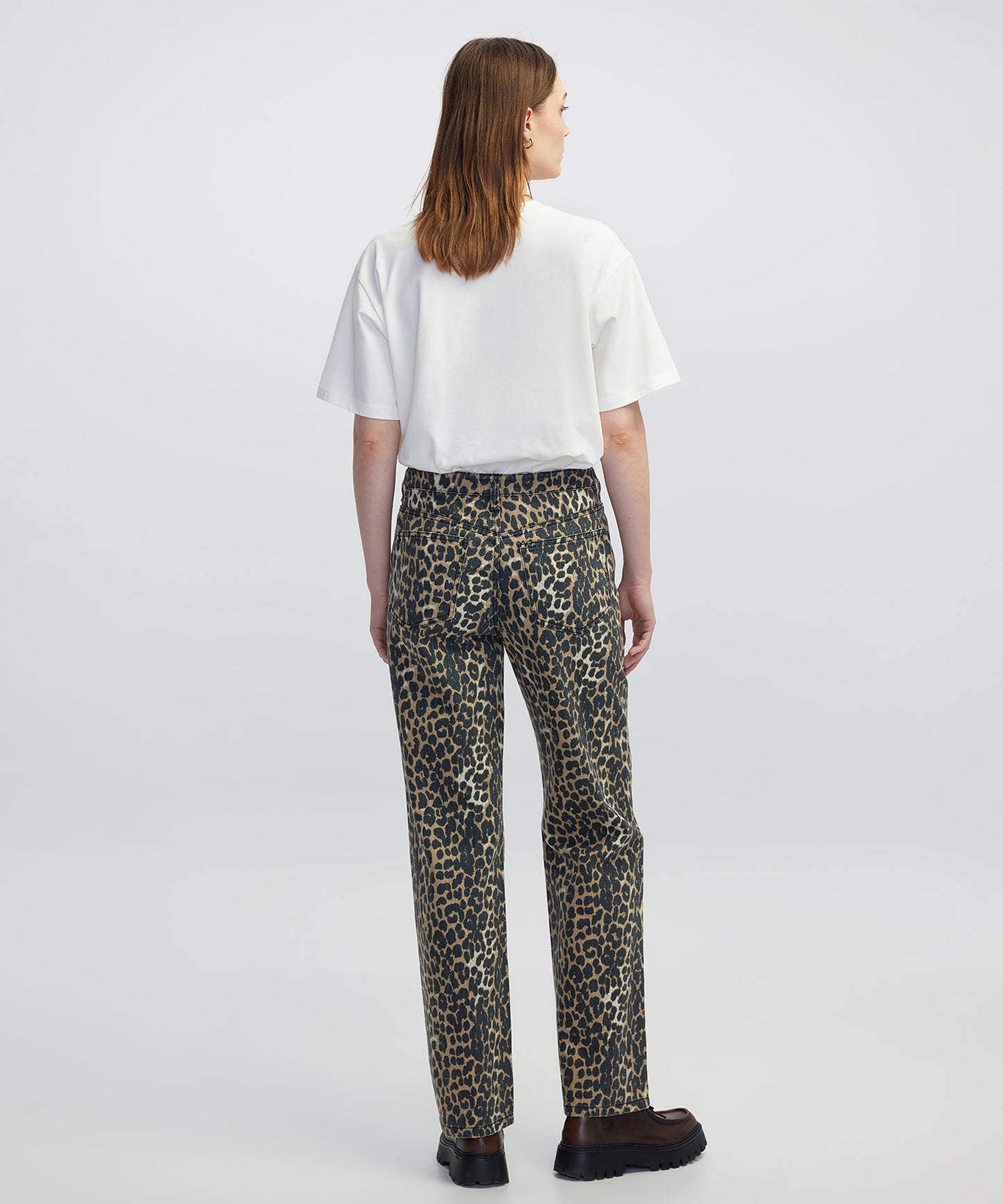 Leopar Desen Non Denim Pantolon