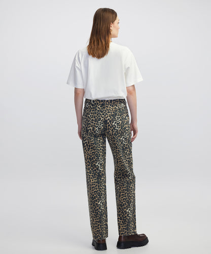 Leopar Desen Non Denim Pantolon