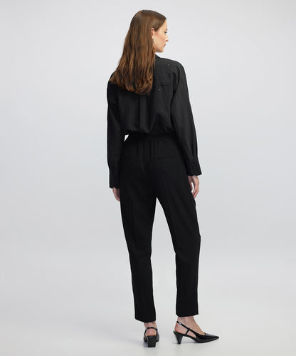 Elastik Bel Düğmeli Pantolon