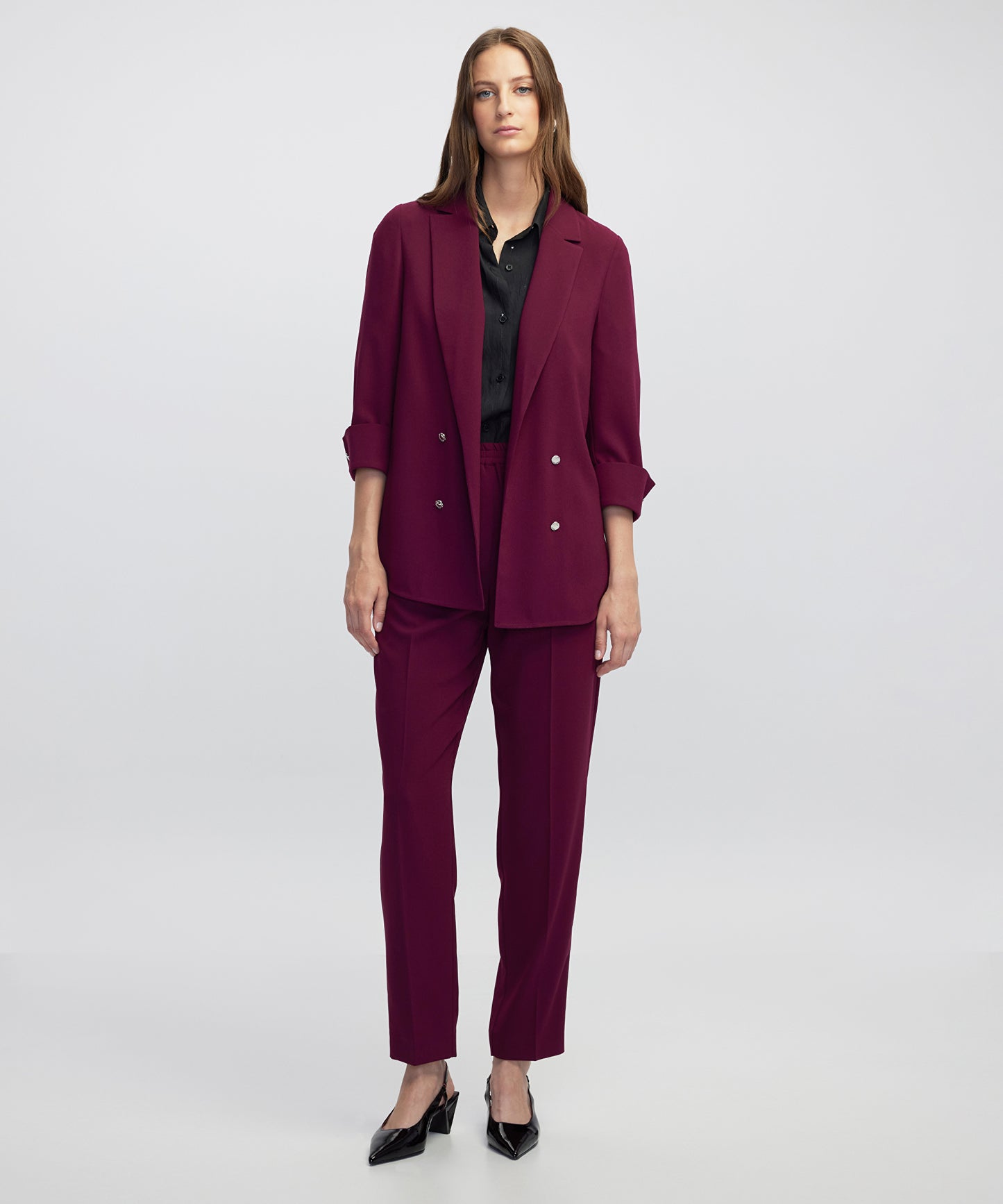 Elastik Bel Düğmeli Pantolon