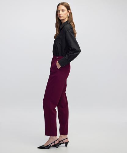 Elastik Bel Düğmeli Pantolon