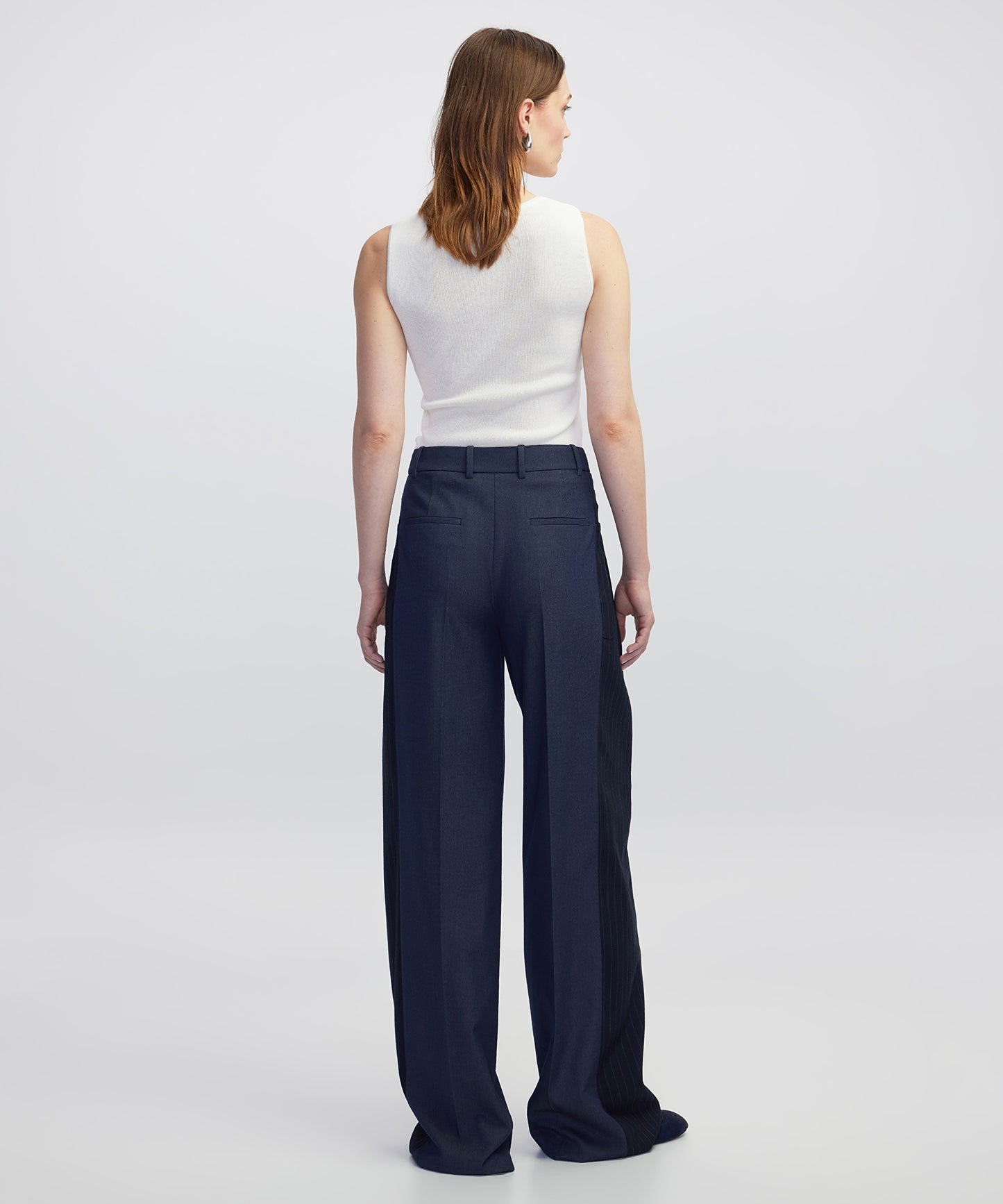 Kumaş Mix Wide Leg Fit Pantolon