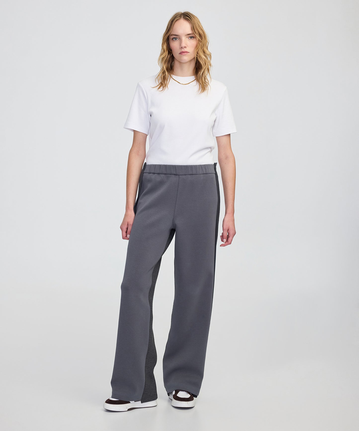 Wide Leg Fit Aller Şeritli Pantolon