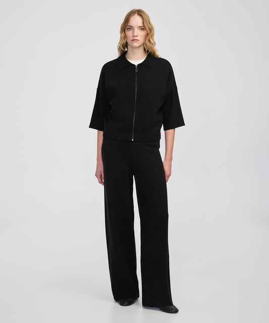 Wide Leg Fit Triko Pantolon