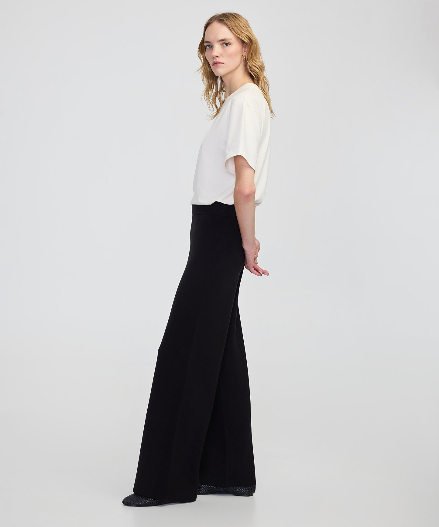 Wide Leg Fit Triko Pantolon