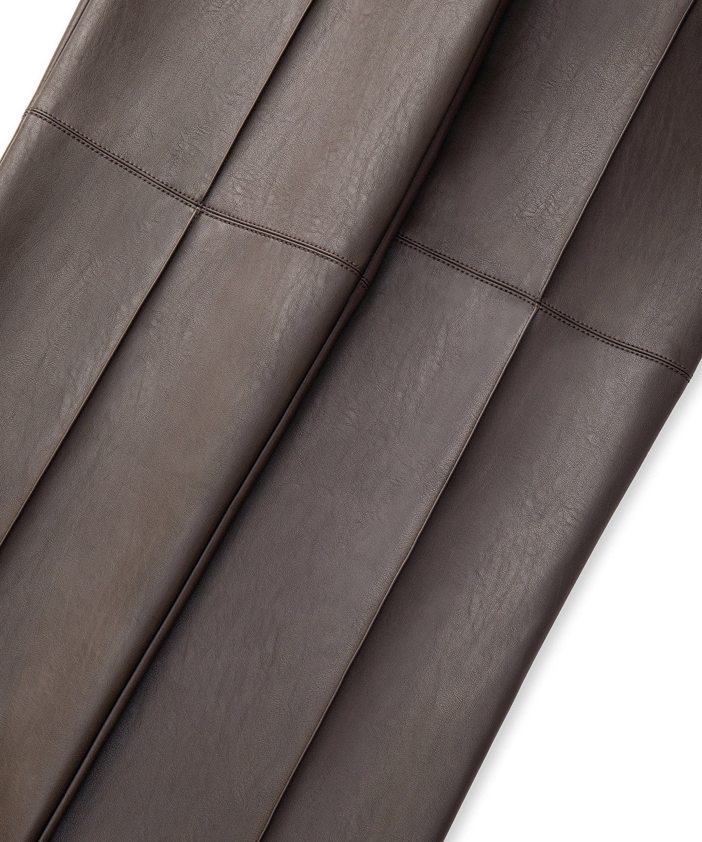 Deri Görünümlü Straight Fit Pantolon