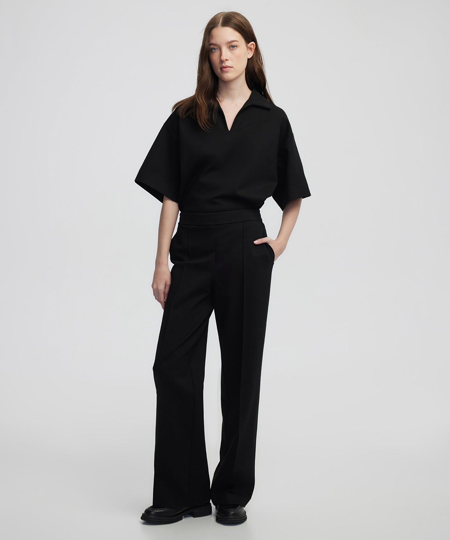 Elastik Bel Wide Leg Fit Pantolon