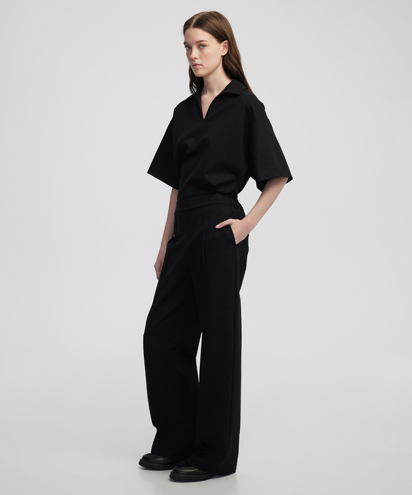 Elastik Bel Wide Leg Fit Pantolon