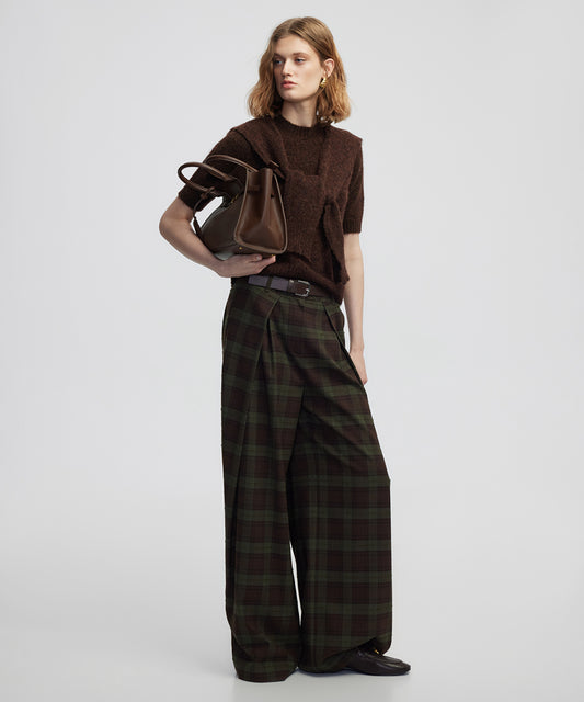 Kemerli Ekose Desen Pantolon