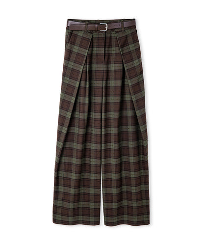 Kemerli Ekose Desen Pantolon