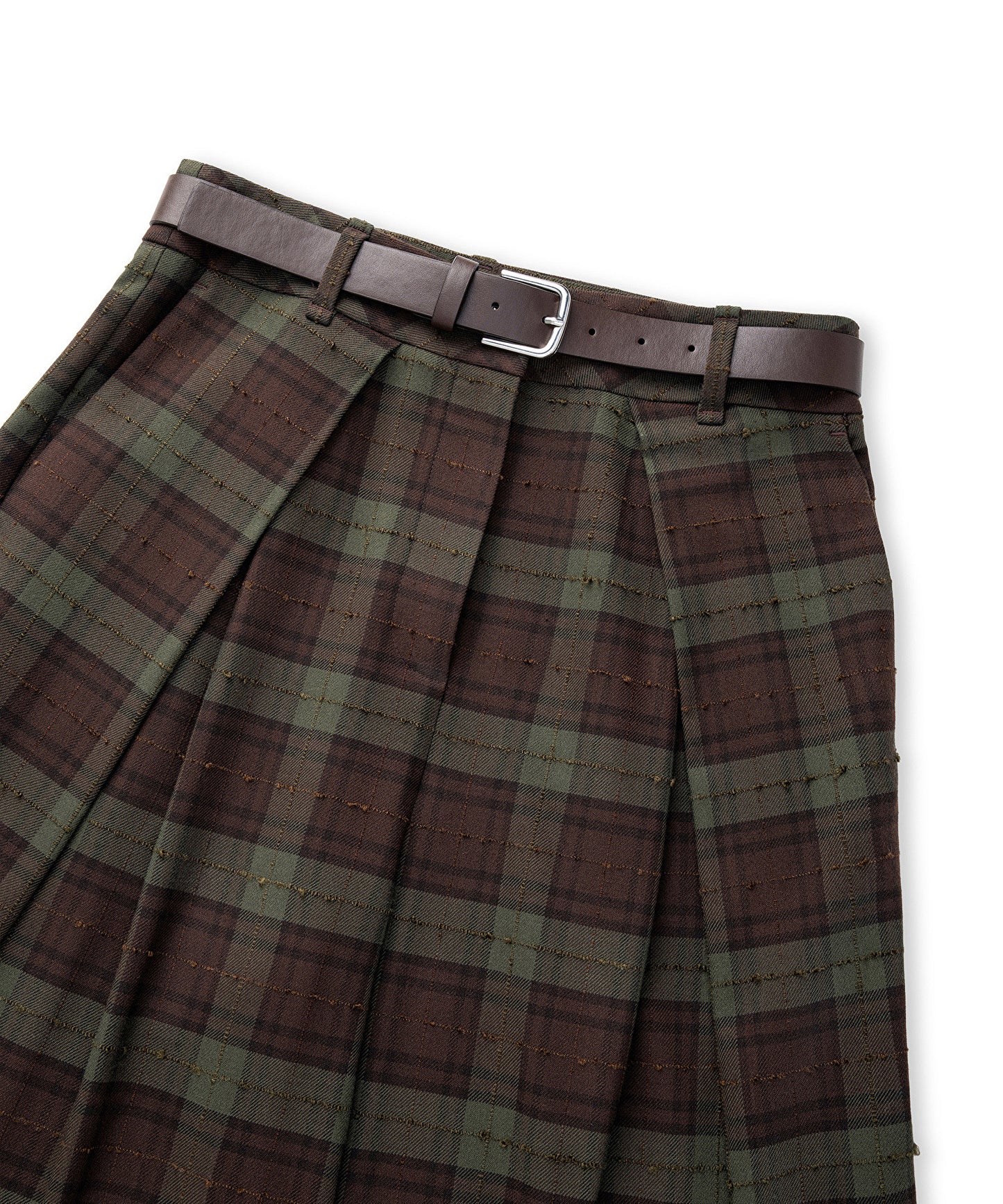 Kemerli Ekose Desen Pantolon