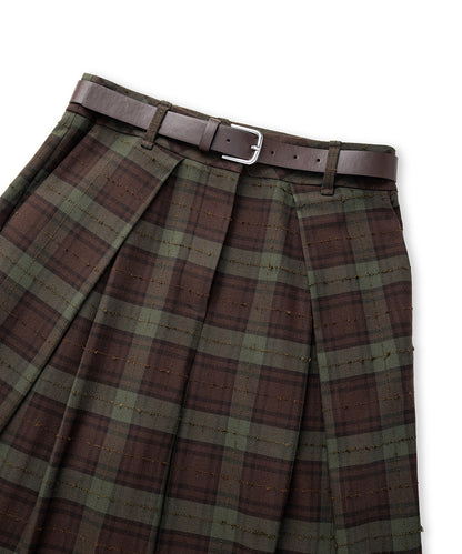 Kemerli Ekose Desen Pantolon