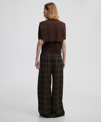 Kemerli Ekose Desen Pantolon