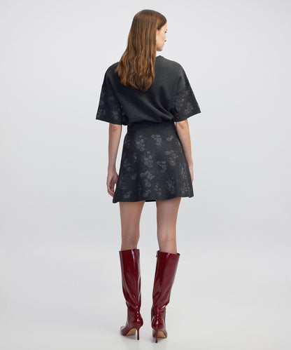 Nakışlı Triko Etek