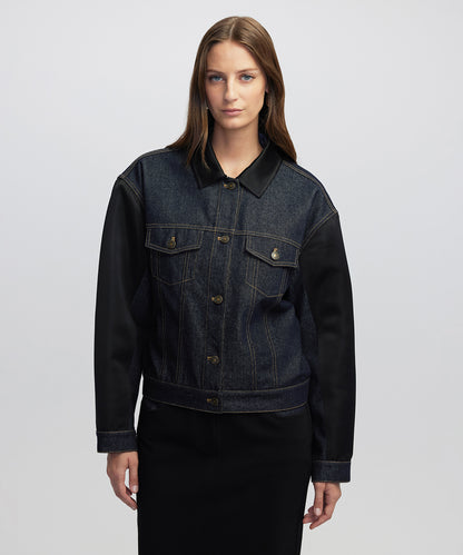 Saten Mix Denim Ceket