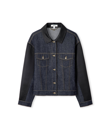 Saten Mix Denim Ceket